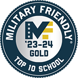 Military Friendly Gold Top 10 School 2023-2024